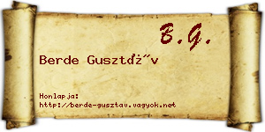 Berde Gusztáv névjegykártya